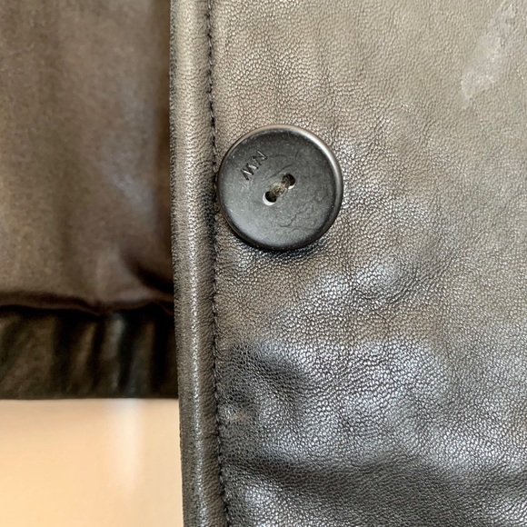 NINE WEST 100% Leather Brown Button Up Jacket - Picture 4 of 7